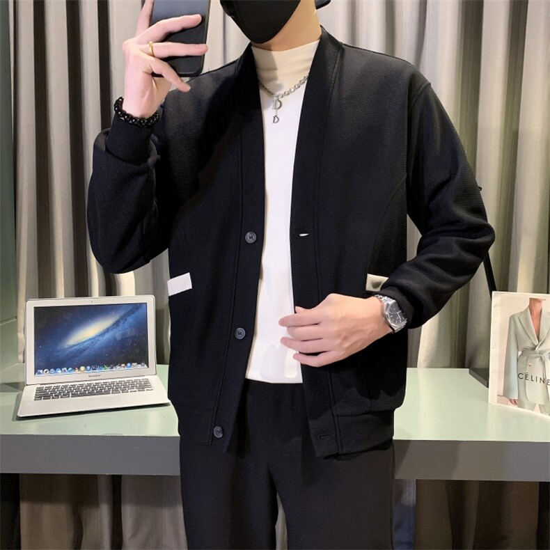 现货2025春季社会小伙开衫卫衣男帅气针织外套W13P68控98,男装卫衣,电商B276A