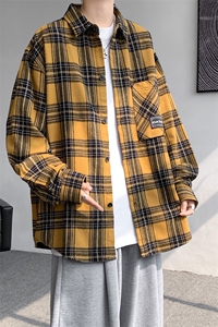 衬衫男秋季新品港风宽松格子长袖衬衣CS258-P45(现货）图片