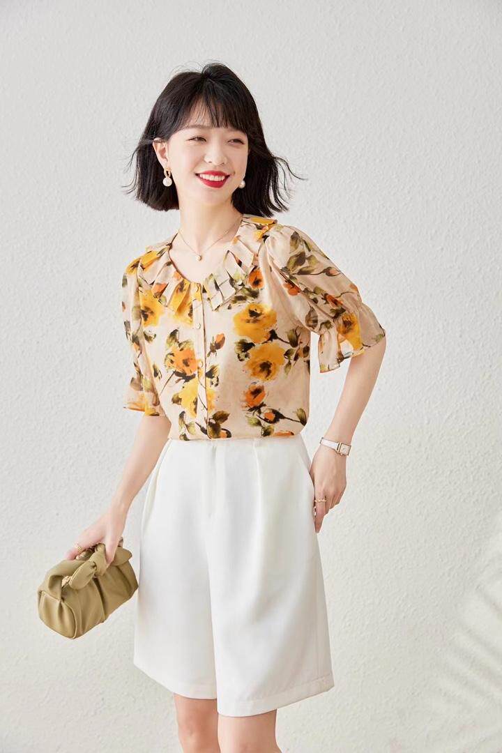 1091#粉花、黄花。M-XXL，其它，束索