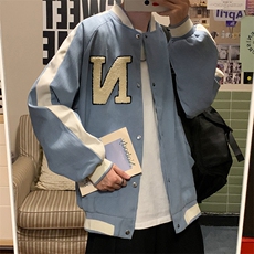 港风棒球服ins潮牌宽松复古撞色机车夹克美式外套秋季W1271-P59，男装夹克，星座512-2