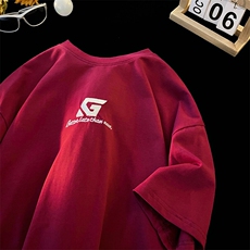 平铺字母刺绣多色短袖T恤男DT77778P22块特价控45：供抖音视频，男装T恤，星座227-7
