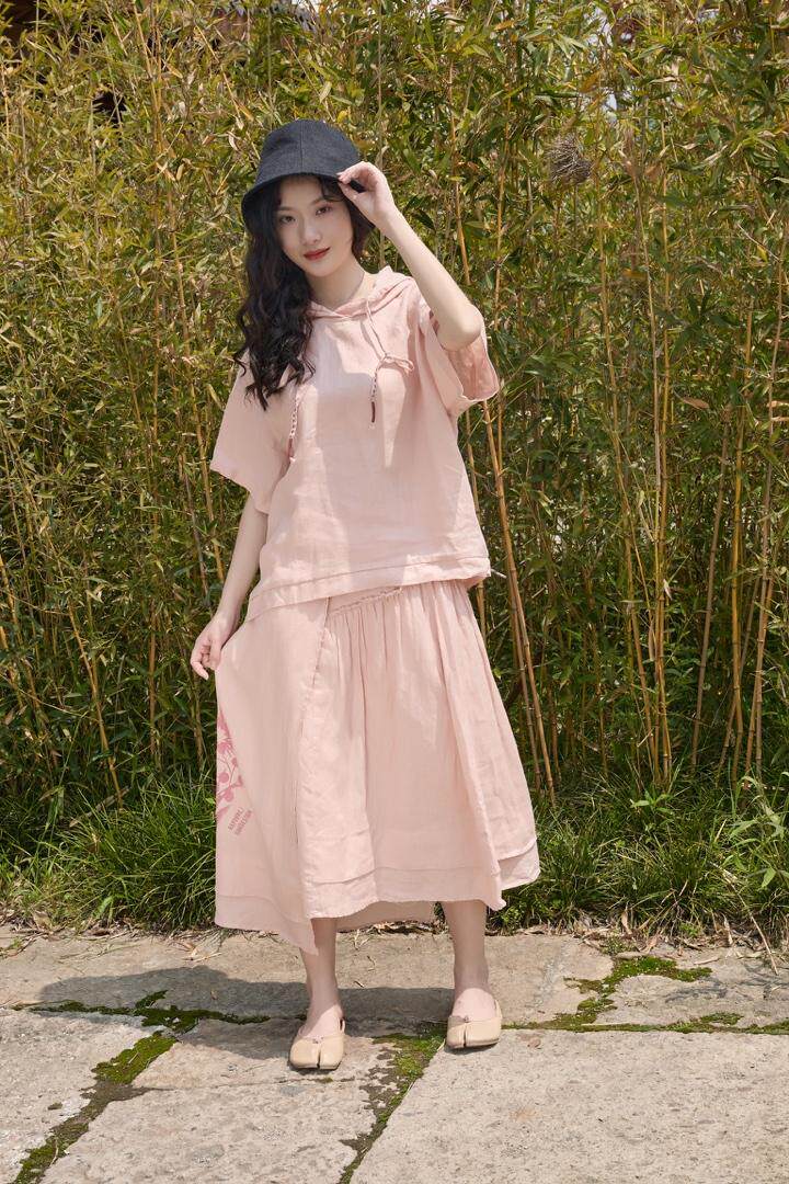 苎麻套装系列。，女装职业装，线象