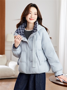 可拆卸针织连帽短款羽绒服女冬2025新款超火巨好看保暖白鸭绒外套图片