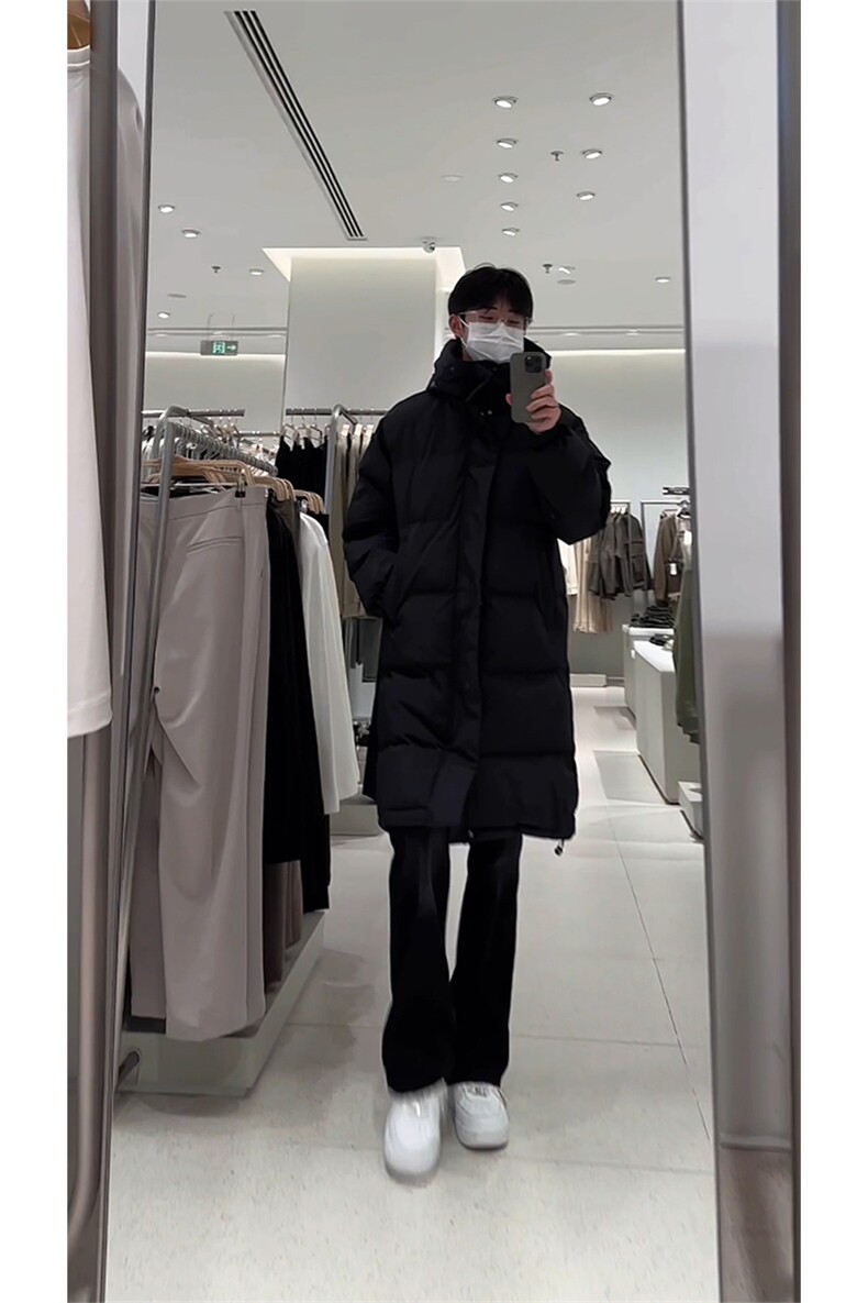 冬季新款棉服基础款百搭连帽中长款过膝外套男D2550-TP95不,男装棉衣,电商A102