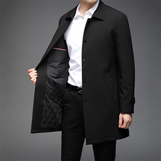 秋冬季新款中年男新款翻领外套休闲加棉加厚风衣上衣ZL2199-P205，男装风衣，电商B212（原钱塘6029）