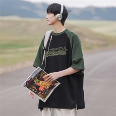 港风23新款夏季时尚百搭圆领卡通印花宽松短袖T恤DT6370P40控58，男装T恤，电商A268A