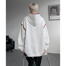 WY10155-特P48控88新款连帽贝壳绣花麦穗提花大码男宽松情侣卫衣，男装卫衣，电商A059