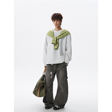 WY1546-P40特控78T1022-P33特控60大码假两件披肩长袖T恤卫衣，男装T恤，电商D232