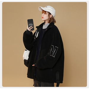 中性风男女冬季加绒加厚羊羔绒保暖棉服大衣A406 MY103 特P90图片