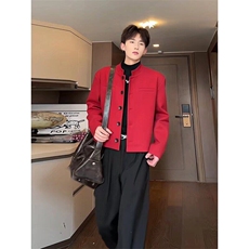 【有货】DXZ34-P65垫肩立领短款西装外套男新款宽松修身休闲西服，男装西服，星座603-2