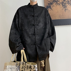 F215-P422024春季新款中式长袖衬衫男盘口立领高级感衬衣现货，男装衬衫，星座512-6