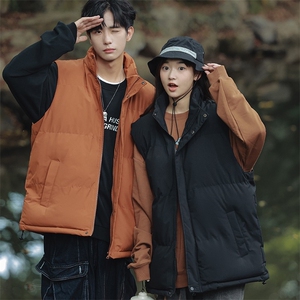 外贸羽绒棉马甲情侣秋冬新款韩版短款休闲宽松背心外套面包服图片