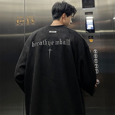 刺绣麂皮绒卫衣QC5184-TP40控价58秋季青少年圆领男休闲上衣，男装卫衣，电商A102-1