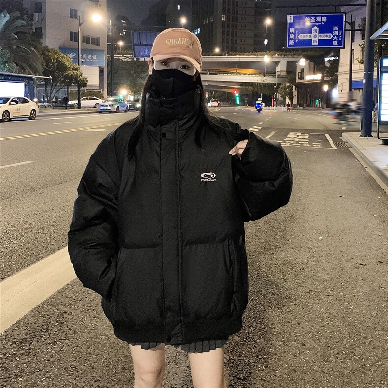 情侣冬装港风PU软皮棉服刺绣logo棉衣休闲加厚外套男G1103P128,男装棉衣,电商A339