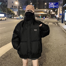 情侣冬装港风PU软皮棉服刺绣logo棉衣休闲加厚外套男G1103P128，男装棉衣，电商A339