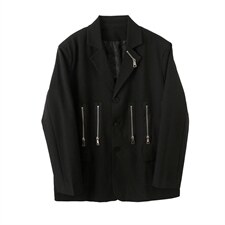 男西服外套走秀款多拉链拼接西装上衣潮A345-170-P135，男装西服套装，电商A345