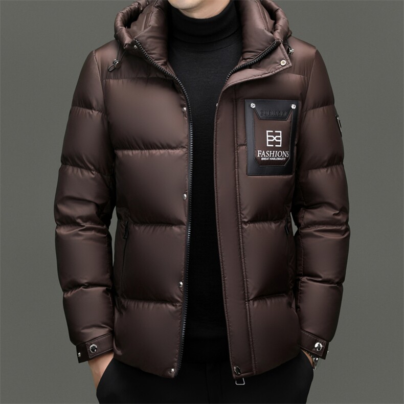 冬季男士鸭绒加厚羽绒服时尚加绒男品质潮服连帽外套JZ98820-P298图片