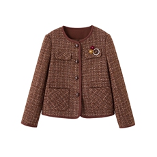 9095时尚气质小香风羊毛外套，女装短外套，依路服饰