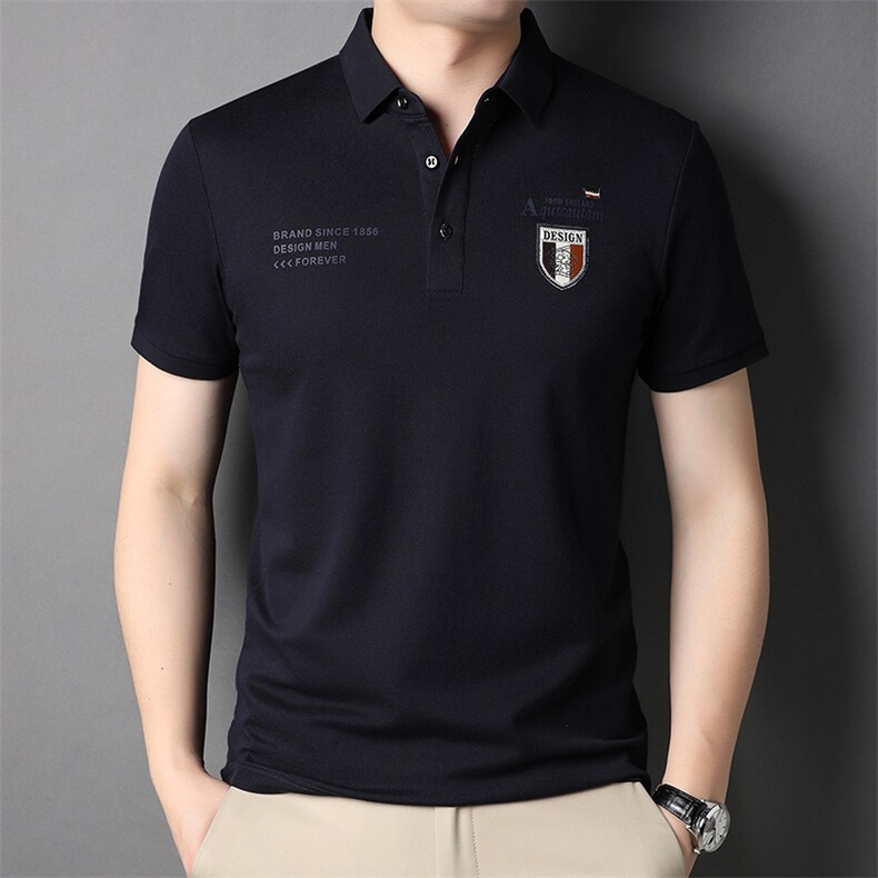 POLO衫男上衣半袖男装衣服男士体恤衫T恤潮牌休闲翻领爸爸短袖男,男装T恤,电商B212（原钱塘6029）