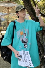 高点击！夏季大码青少年中性宽松t恤短袖半袖体恤A422-1-DT13-P28，男装T恤，电商A422-1