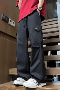 户外裤子男夏天潮美式机能伞兵工装裤宽松直筒阔腿长裤Z2521-P40图片