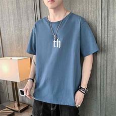 2025夏季新款潮流字母印花休闲圆领短袖T恤大码1210-2-DT195-P10，男装T恤，星座1816-2（原1210–2）
