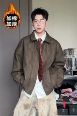 cleanfit加棉扎染翻领PU皮棉衣夹克外套男J5228J加棉-特P95控158，男装夹克，电商A001-1