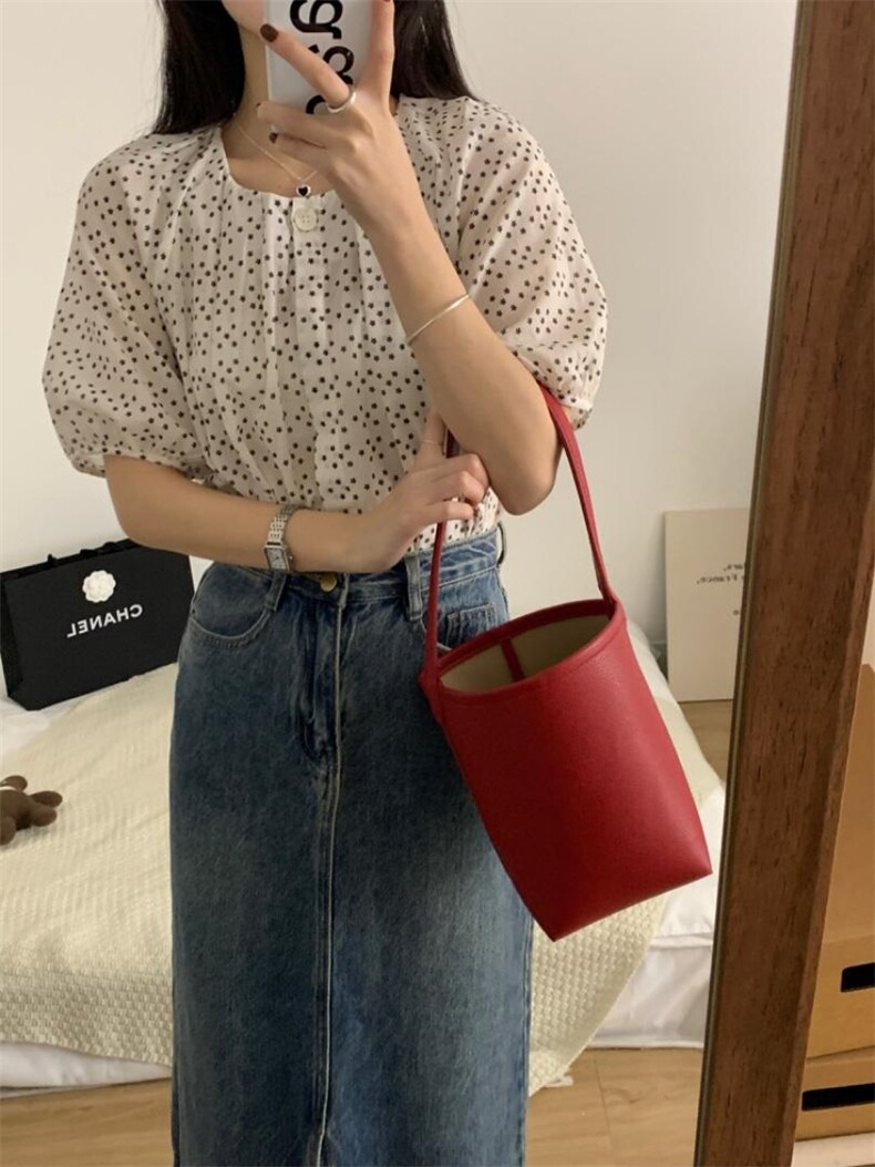 上新推荐泡泡袖圆领花朵小衫，其它，DAP