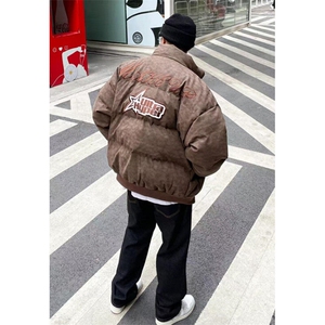 拉链慵懒男女百搭直筒型长袖流行棉衣街头简约立领棉服 MA26图片