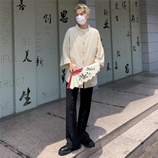 夏季男士水洗棉麻唐装衬衫C4519P38，男装衬衫，星座1116-2