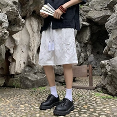 新中式短裤男士夏季潮提花宽松直筒休闲五分裤子D2232，男装牛仔裤，星座1116A-1（原606A）