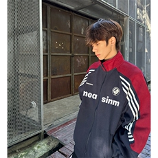 抖音得物秋美式高街重磅结构织带拼接撞色立领卫衣外套ACM4105，女装短外套，电商A443