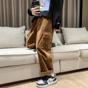 2025秋冬款运动裤加厚日系灯芯绒休闲裤工装裤棕 GK09-P50图片
