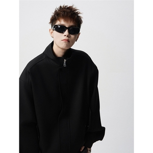 XZ518-1-MG310 秋季美式纯色立领夹克男女美式简约高级感，男装夹克，星座518-1（原A432-1）