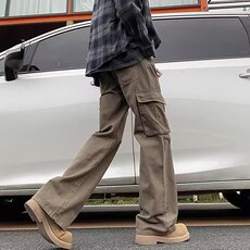 美式休闲口袋工装牛仔裤男女复古直筒宽松春秋长裤子K6695-P53，男装牛仔裤，星座412-1