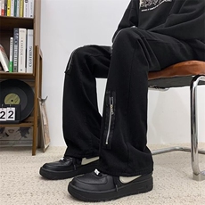 美式高街牛仔裤男韩版潮直筒裤子2024春季新款ins长裤RK1536-P41，男装牛仔裤，星座412-3