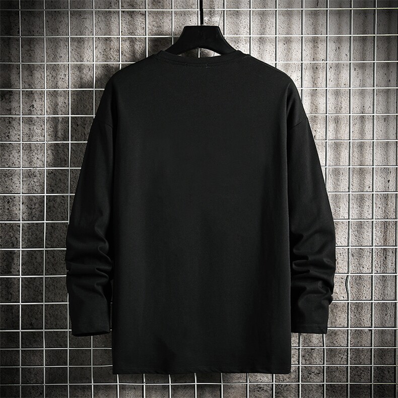 TX3143-P28加绒款-P35纯长袖t恤男大码圆领打底衫体恤网格,男装T恤,电商A040A