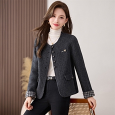 欣贝拉2025年冬季双面羊绒大衣中短款修身保暖气质款1021，女装毛呢外套，欣贝拉