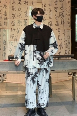 2025新中式长袖套装TZ88797P90衬衫CS88799P45控78裤子88798P45控，男装衬衫，星座227-7