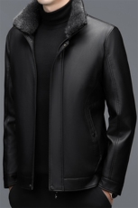 秋冬季男士皮衣绒羽绒服保暖休闲品质毛领立领外套休闲简约男装，男装皮衣，钱塘6003（原4033）