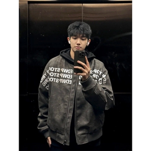 706-1-JK503-P75 现货  春季港风男士廓形垫肩立挺美式夹克外套潮图片