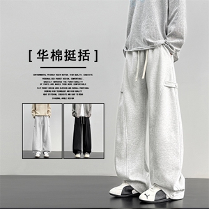 美式斜切M-5XL华棉62%弯刀卫裤帅裤子直筒运动裤X1600特批29图片