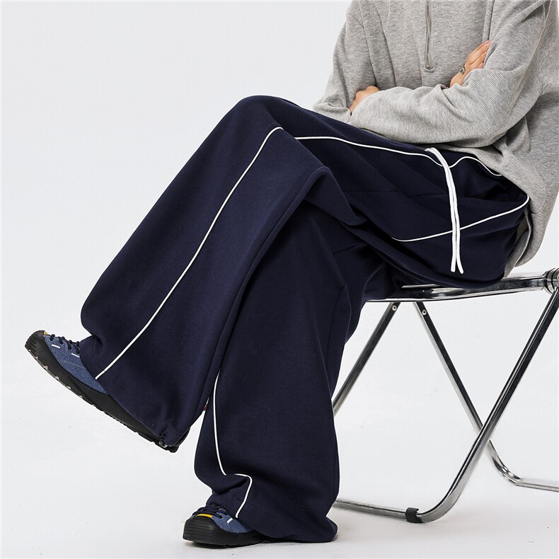 6XL-M蓝色宽松显瘦百搭运动裤男阔腿拖地裤裤子K9186-P45，女装休闲裤，电商D206-1