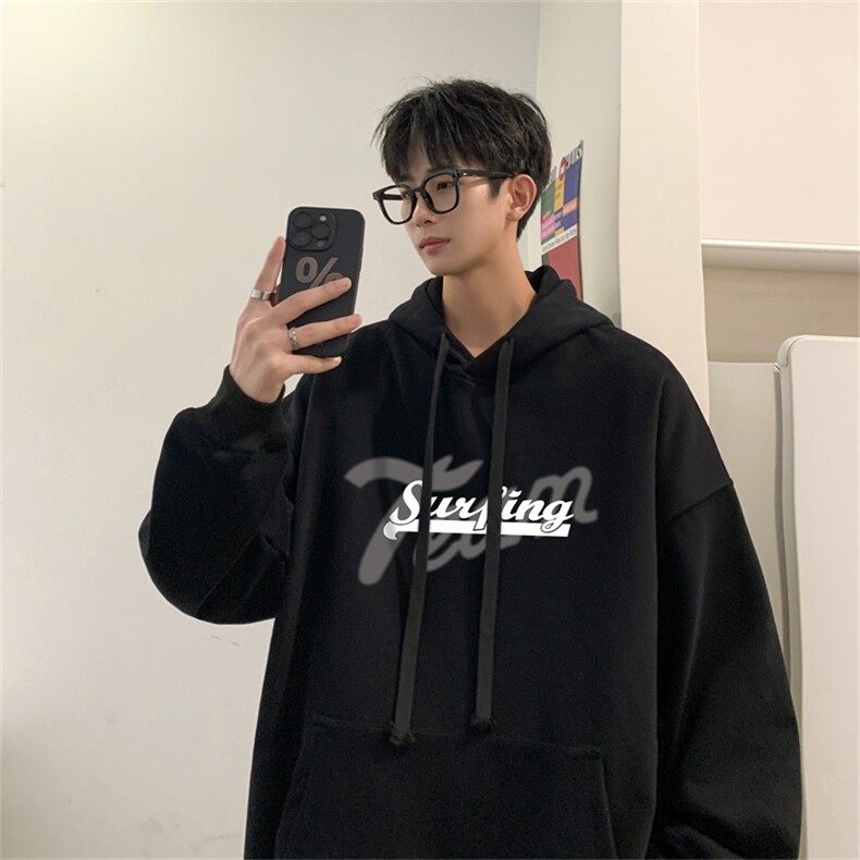 抖音品质23/秋季320G华棉男士连帽大码印花卫衣WYH3253-P45控68,男装卫衣,电商B370