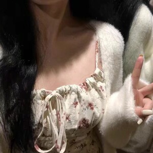 韩系慵懒风毛茸茸奶fufu开衫毛衣冬季加厚保暖宽松软糯针织衫外套图片
