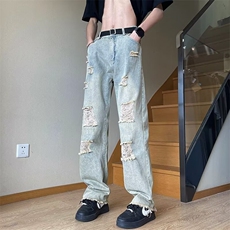 2024美式牛仔裤男款直筒长裤潮NG10P43，男装牛仔裤，星座1116-2