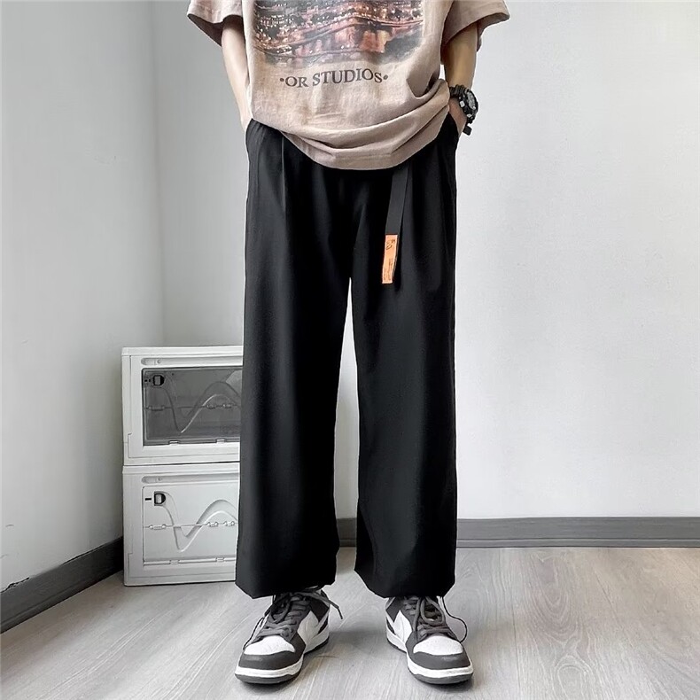 男春夏新款青少年时尚送腰带冰丝垂感休闲裤P35,男装休闲裤,星座1116-2