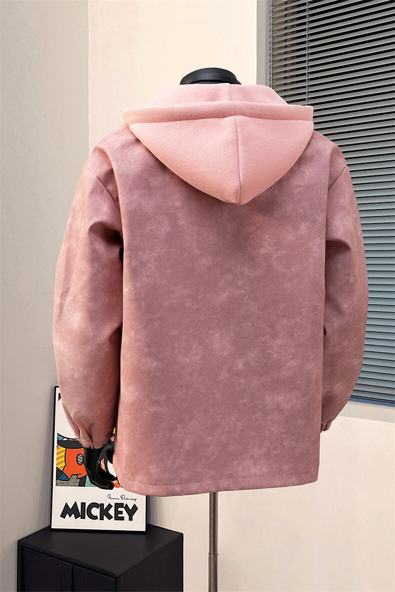 1假两件复古金属装饰大码M-5XL面层：PU皮夹克男JK77767P108,男装夹克,星座226-2