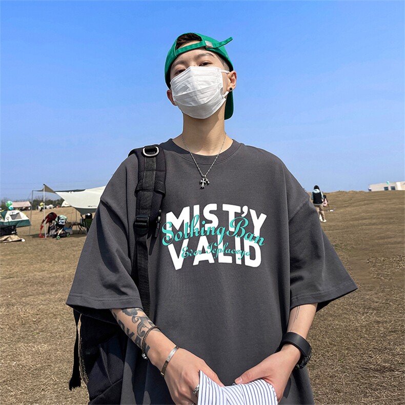 量大优供视频220克美式短袖t恤T2302得物直播有280克品质,男装T恤,电商A486