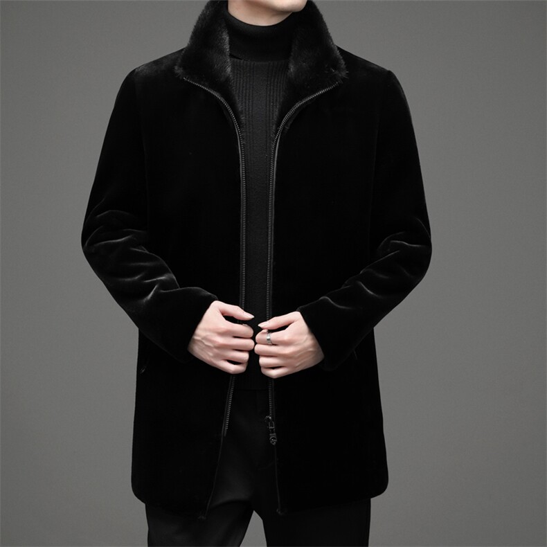 DLSN98729新款2021男式中长款翻领外套金貂绒保暖风衣P800,男装风衣,电商B360